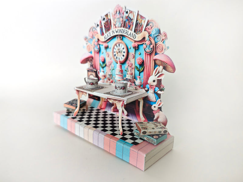 Alice in Wonderland Tea Party Miniature Stand, Printable DIY Kit (PDF Pattern)