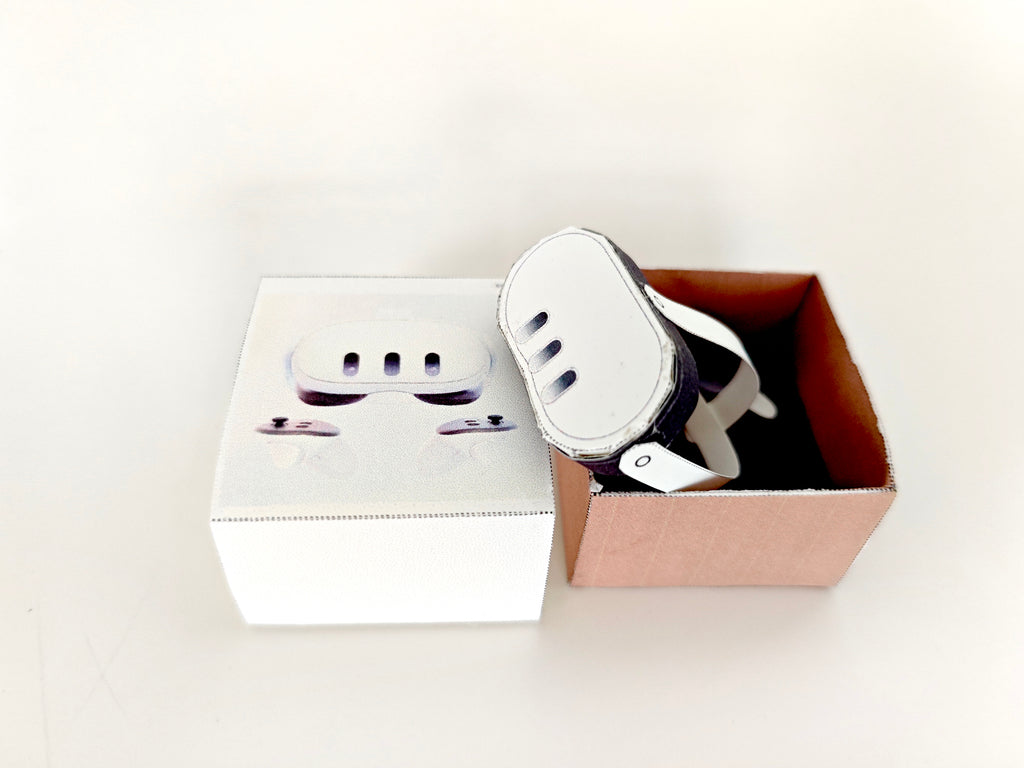 Printable DIY VR Set Christmas gift 30cm dolls 1:6 miniature play, 3D model papercraft