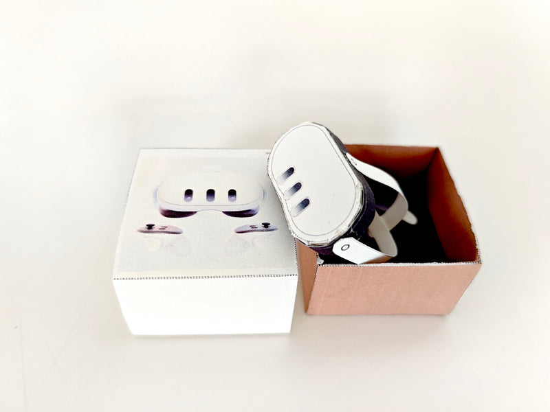 Printable DIY VR Set Christmas gift 30cm dolls 1:6 miniature play, 3D model papercraft