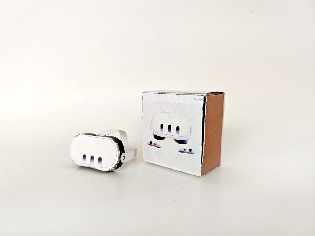 Printable DIY VR Set Christmas gift 30cm dolls 1:6 miniature play, 3D model papercraft