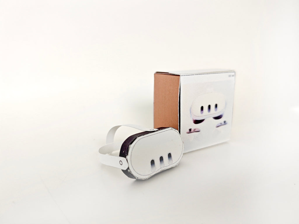 Printable DIY VR Set Christmas gift 30cm dolls 1:6 miniature play, 3D model papercraft