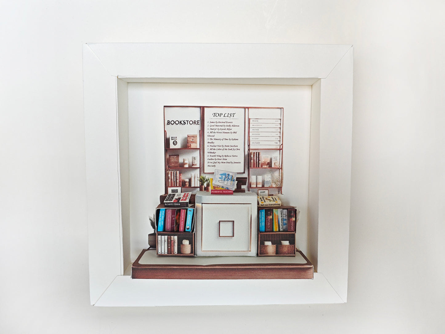 8X8 inches White paper frame template,  shadow box frame  , empty blank paper frame, 3 card stock papers to print