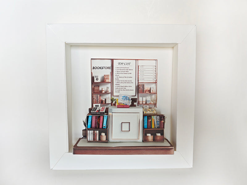 8x8 White Paper Shadow Box photo Frame Template (3 Card Stock Papers)