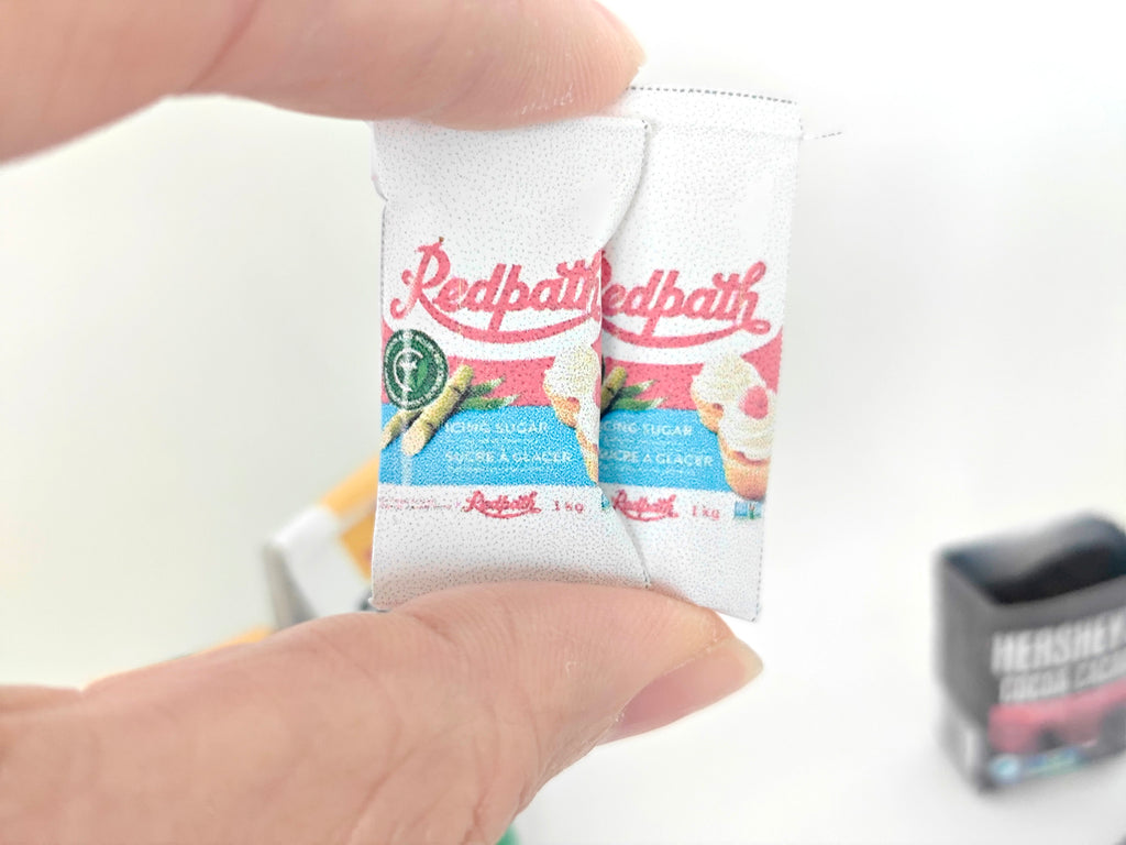 1:6 scale printable sugar set with 10 miniature pieces for dollhouse holiday scenes