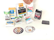 1:6 scale printable vegan pecan Christmas cookie baking set with 10 miniature pieces for dollhouse holiday scenes