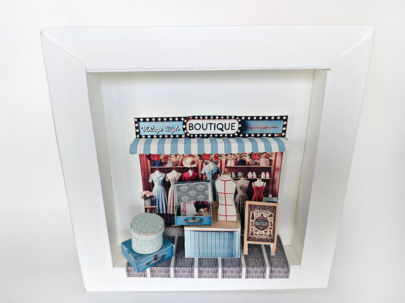 Pick Scene Vintage Boutique Stand - backdrop, diorama,  Hat box, luggage, fashion magazine