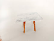 A 1:12 scale printable dollhouse furniture set from BMM Shoebox Miniature, featuring a dining table and chairs, crafted as DIY templates for a miniature living room or dining scene, ideal for diorama customization.