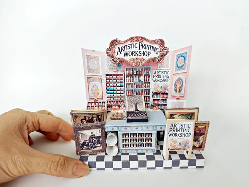 Whether as a charming decoration or a thoughtful gift, this customizable template lets you create a personalized tribute to the elegance of a vintage art workshop. this printable template brings creative 3D design to life in the form of a delightful vintage art themed miniature pop-up stand. Download and personalize it for those who appreciate the timeless beauty and sophistication of a classic art shop!