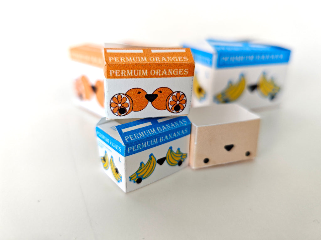 Dollhouse Fruit Boxes, 1:6 and 1∶12 Scale Miniature Market (Digital Download)