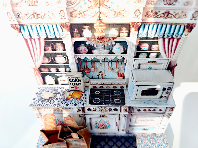 Pick Scene Vintage Victoria kitchen Stand, backdrop, diorama, arts, design, mini kitchen