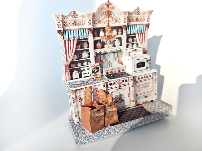 Pick Scene Vintage Victoria kitchen Stand, backdrop, diorama, arts, design, mini kitchen