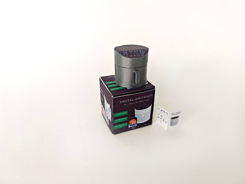 3D printing STL - 1:12 mini Air fryer plus box and Manuel, mini cookware, miniatures, kitchen applicants, mini cooking, real cook