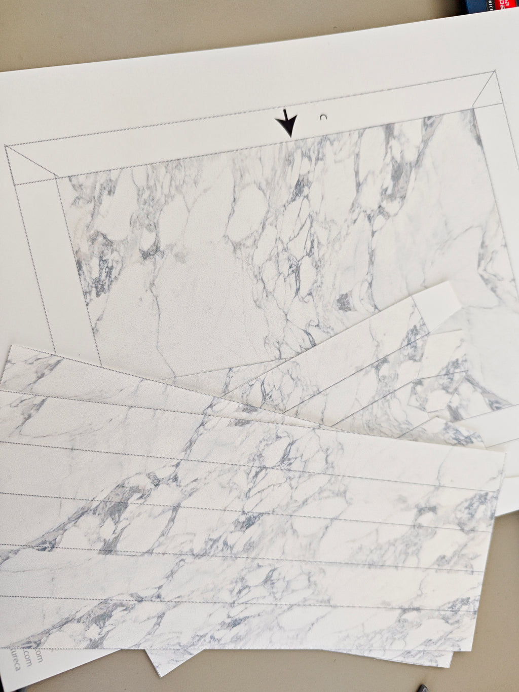 5x7 Marble Paper Shadow Box photo Frame Template (PDF Pattern)