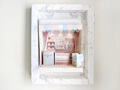 7X5 inches Marble paper photo frame template,  shadow box frame  , empty blank paper frame, 3 card stock papers to print