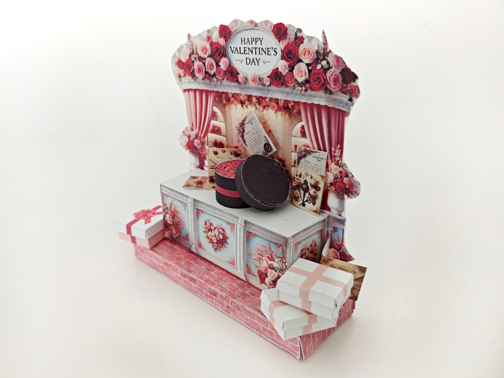 Valentines day stand DIY miniature kit, Valentines  presents, cards, boxes, DIY present to love, holiday card, gift idea, necklace case, box