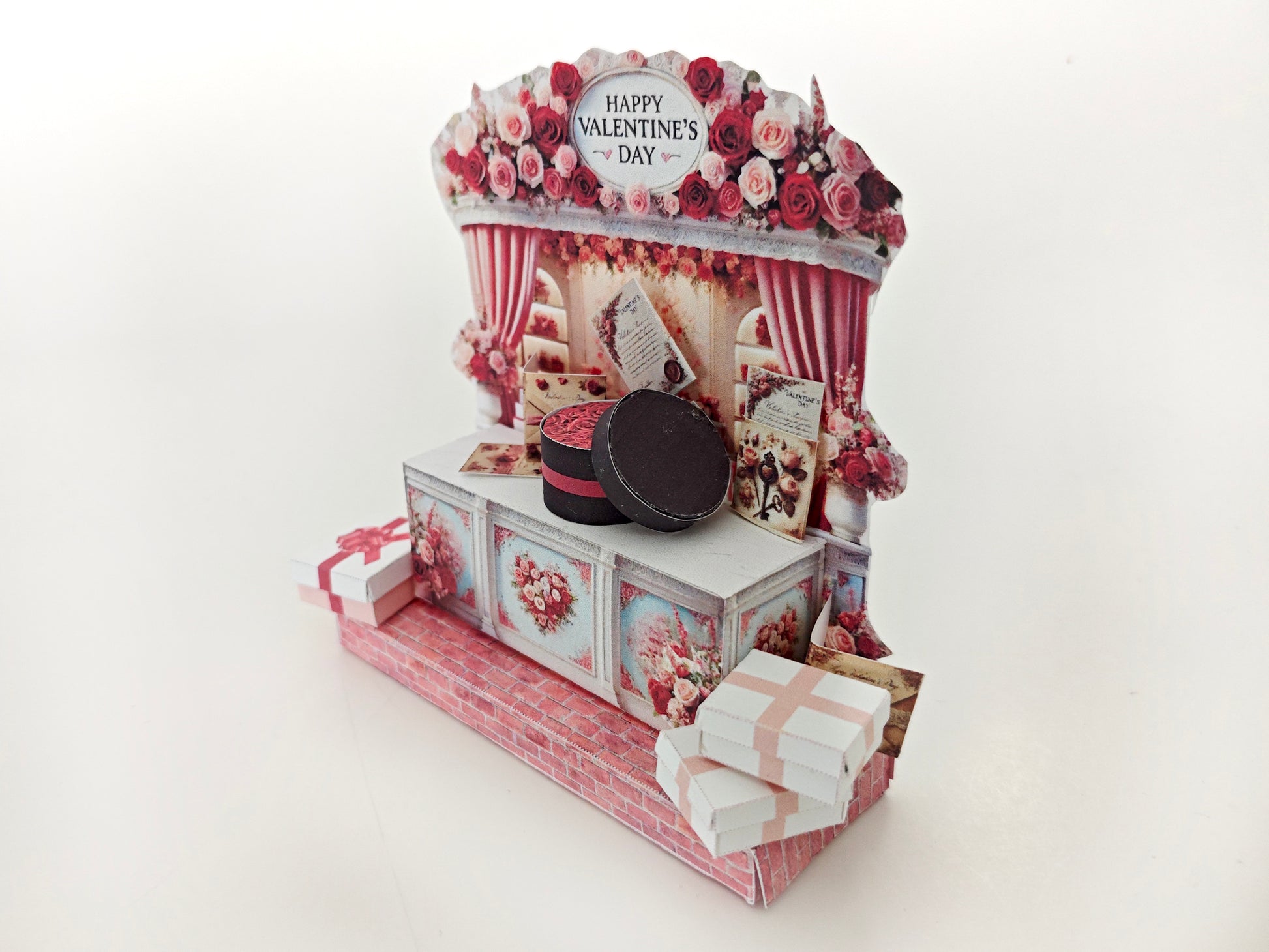 Valentines day stand DIY miniature kit, Valentines  presents, cards, boxes, DIY present to love, holiday card, gift idea, necklace case, box