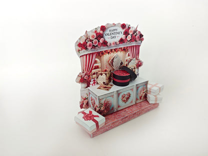 Valentines day stand DIY miniature kit, Valentines  presents, cards, boxes, DIY present to love, holiday card, gift idea, necklace case, box