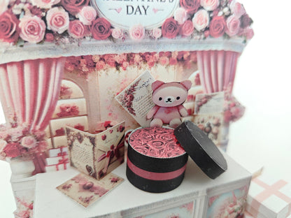 Valentines day stand DIY miniature kit, Valentines  presents, cards, boxes, DIY present to love, holiday card, gift idea, necklace case, box
