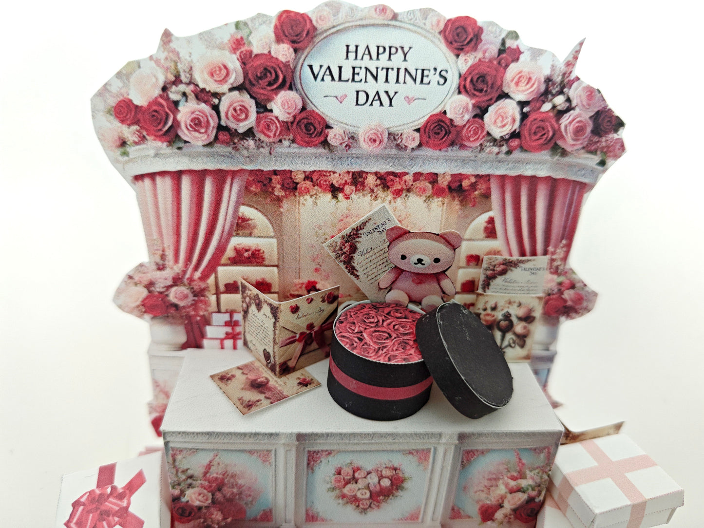 Valentines day stand DIY miniature kit, Valentines  presents, cards, boxes, DIY present to love, holiday card, gift idea, necklace case, box