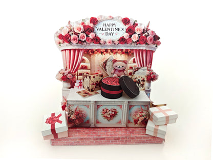 Valentines day stand DIY miniature kit, Valentines  presents, cards, boxes, DIY present to love, holiday card, gift idea, necklace case, box