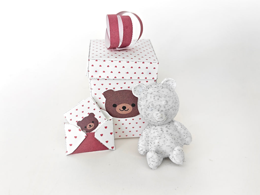 A 3D-printable STL file of a 1:12 scale little bear toy, designed with cute details for a dollhouse Valentine’s Day scene.