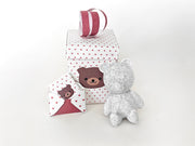A 3D-printable STL file of a 1:12 scale little bear toy, designed with cute details for a dollhouse Valentine’s Day scene.