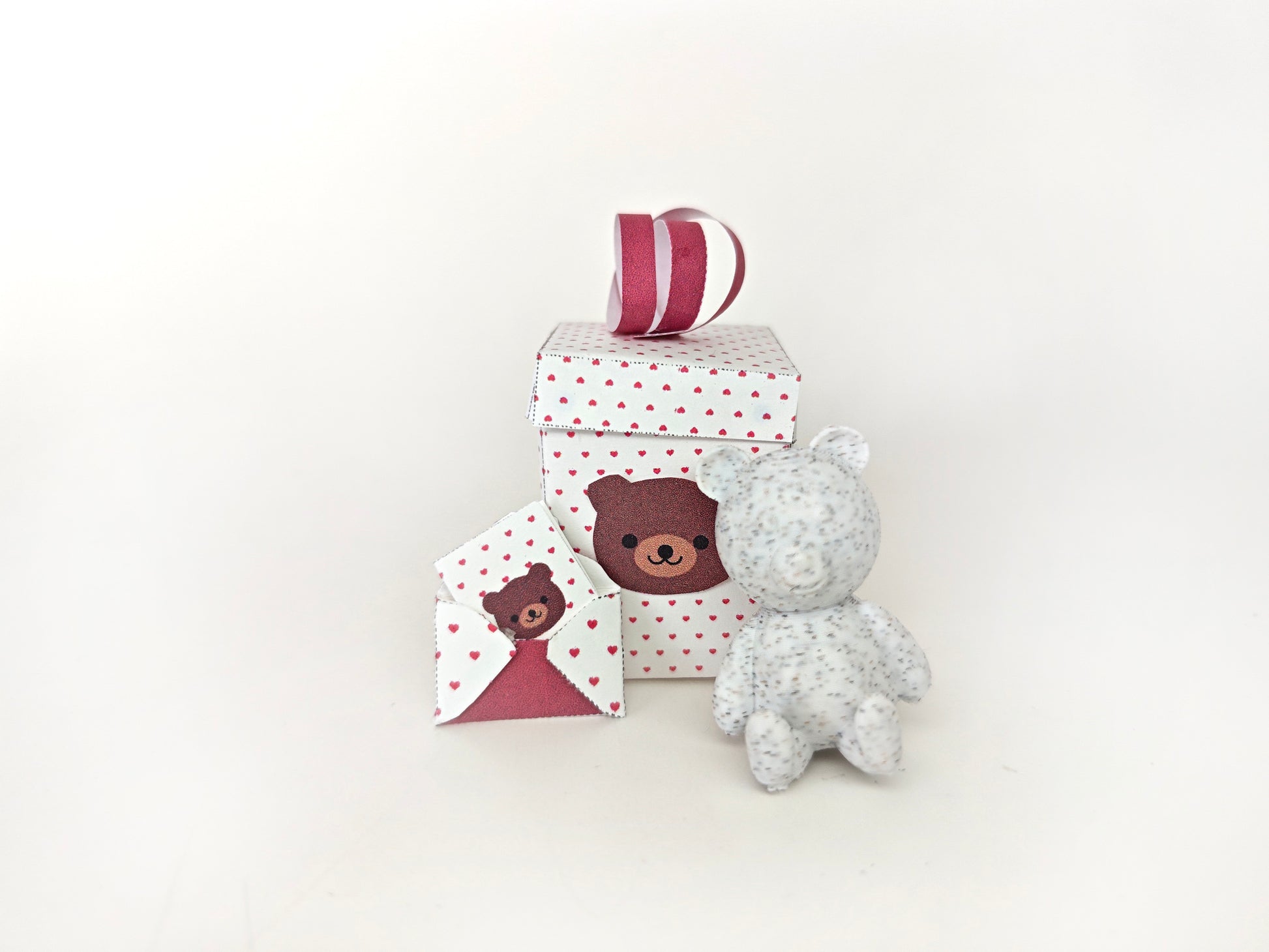 A 3D-printable STL file of a 1:12 scale little bear toy, designed with cute details for a dollhouse Valentine’s Day scene.