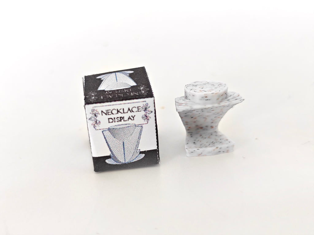 3D printing STL - 1:12 Necklace Display plus box and paper necklace, mini jewelry mini display, shop, decoration, diamond