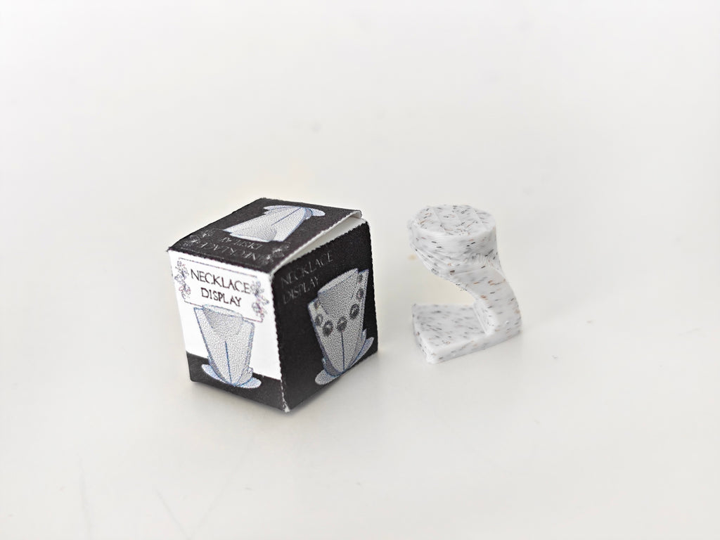 3D printing STL - 1:12 Necklace Display plus box and paper necklace, mini jewelry mini display, shop, decoration, diamond