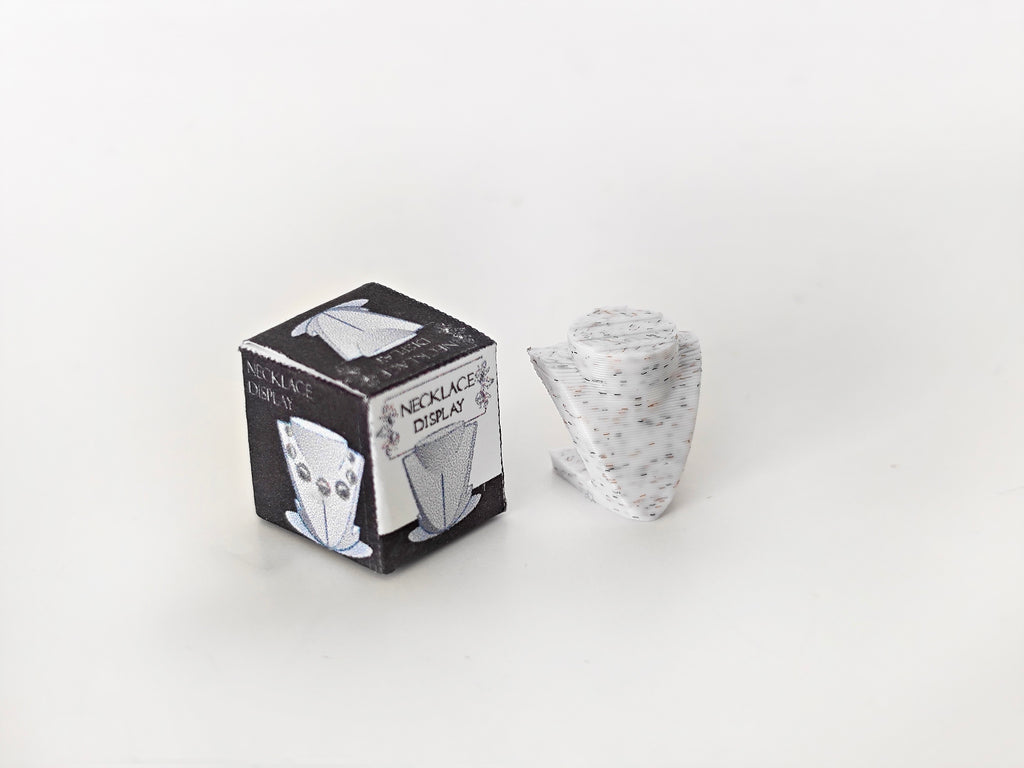 3D printing STL - 1:12 Necklace Display plus box and paper necklace, mini jewelry mini display, shop, decoration, diamond