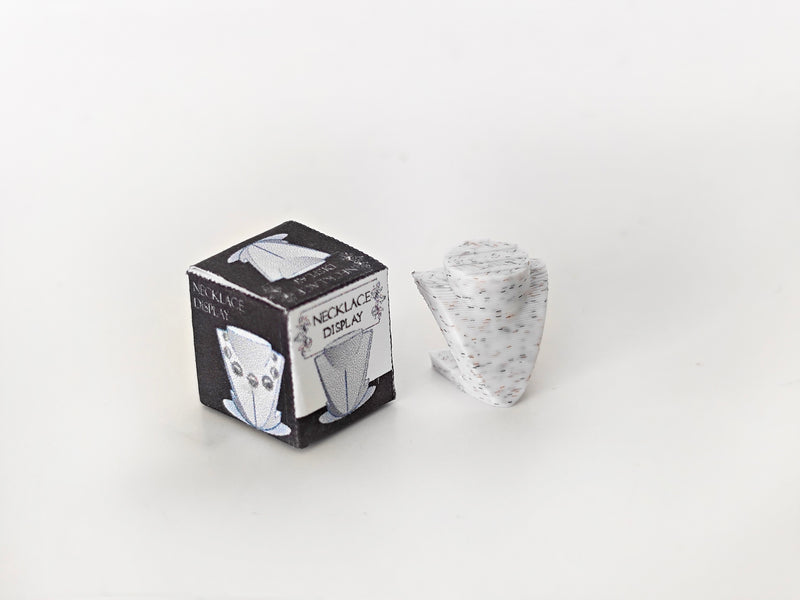 3D printing STL - 1:12 Necklace Display plus box and paper necklace, mini jewelry mini display, shop, decoration, diamond