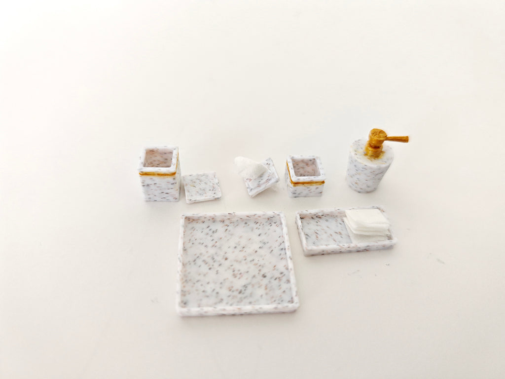 1:12 openable soap bottle and cotton boxes for washroom, 3D printing STL