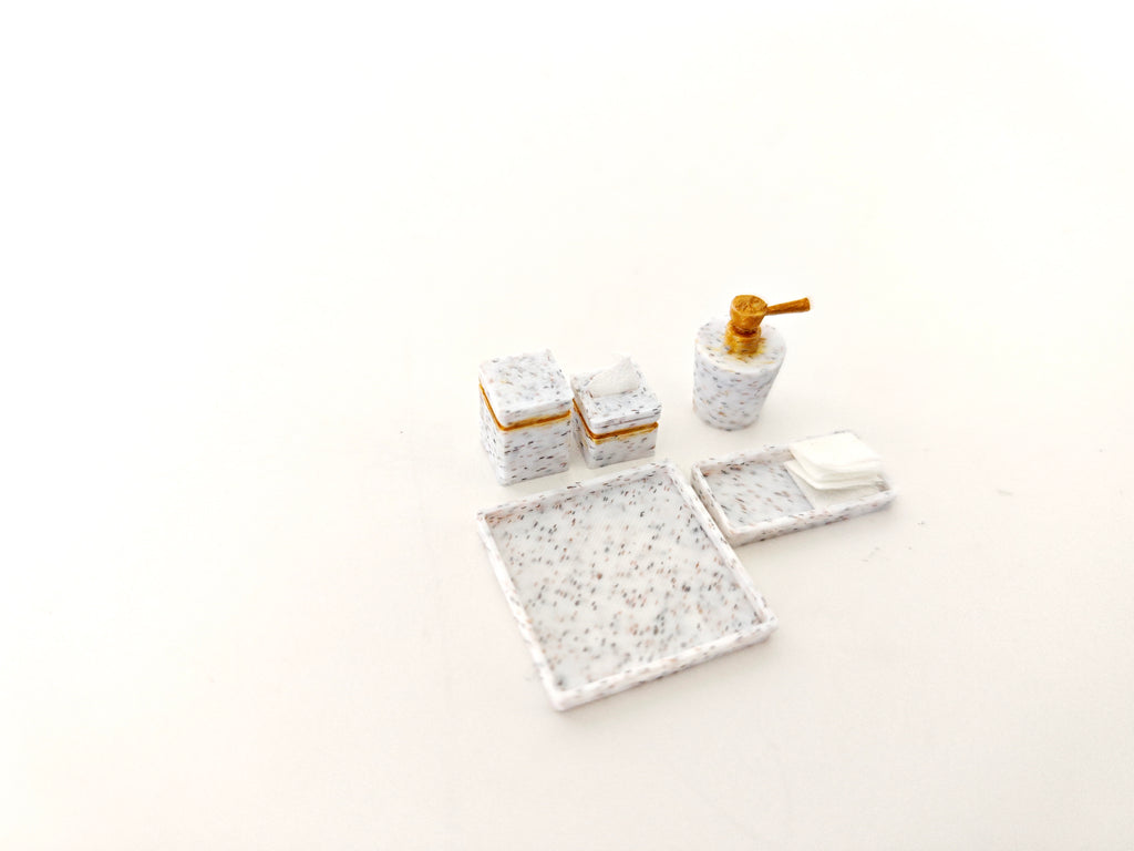 1:12 openable soap bottle and cotton boxes for washroom, 3D printing STL