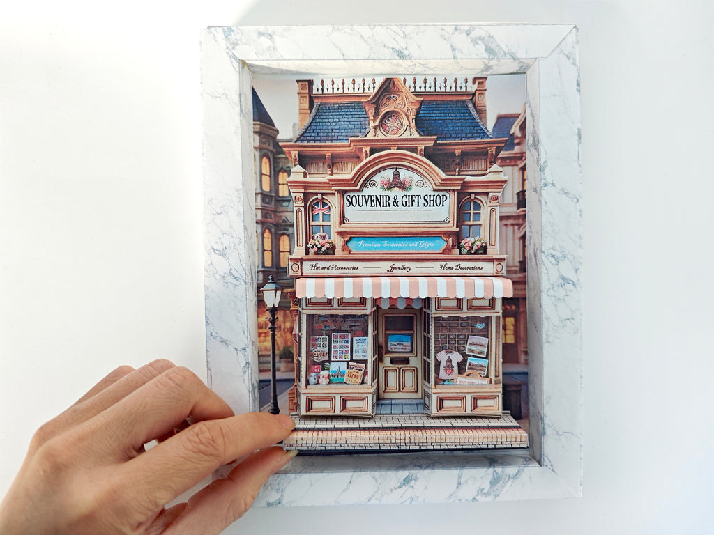 Souvenir Shop Miniature: DIY 3D Shadow Box Template (Digital Download)