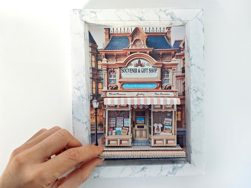 Souvenir Shop Miniature: DIY 3D Shadow Box Template (Digital Download)