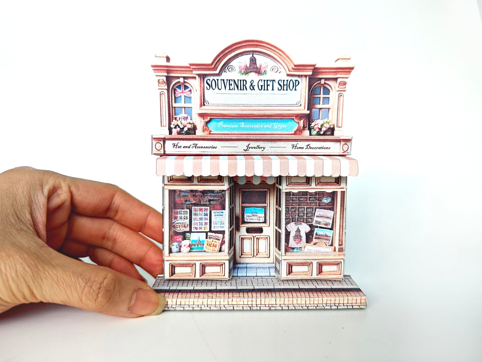Souvenir Shop Miniature: DIY 3D Shadow Box Template (Digital Download)