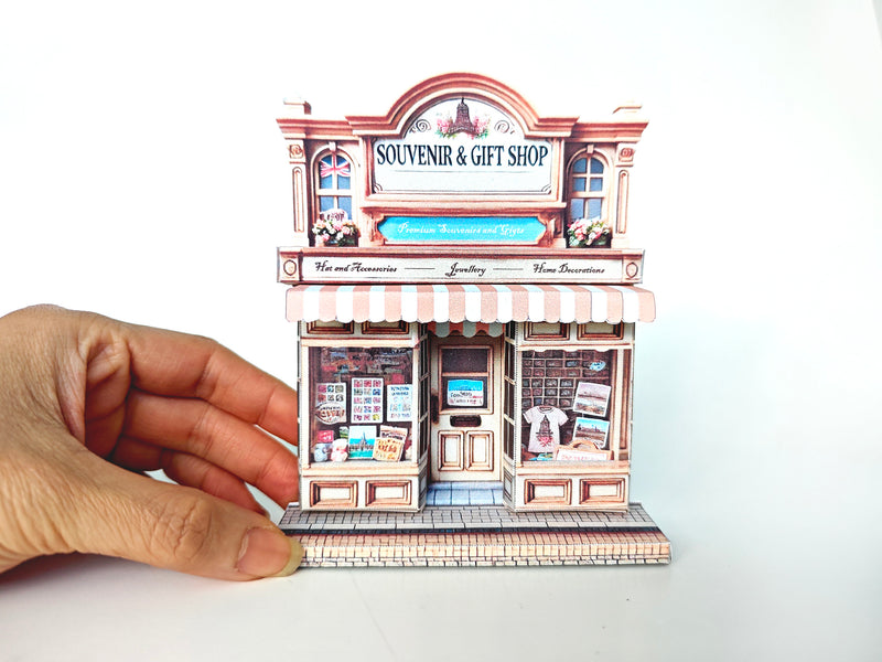 Souvenir Shop Miniature: DIY 3D Shadow Box Template (Digital Download)