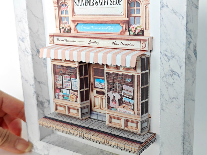 Souvenir Shop Miniature: DIY 3D Shadow Box Template (Digital Download)