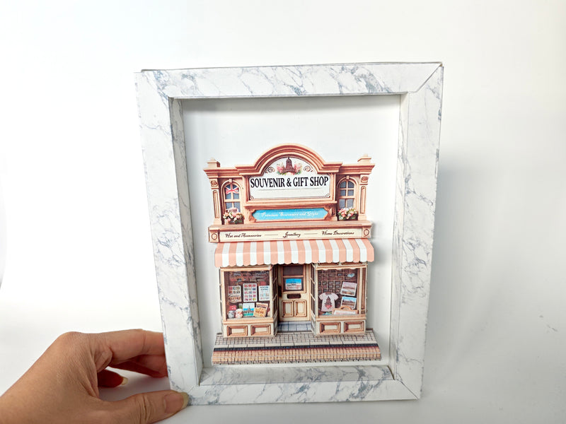 Souvenir Shop Miniature: DIY 3D Shadow Box Template (Digital Download)