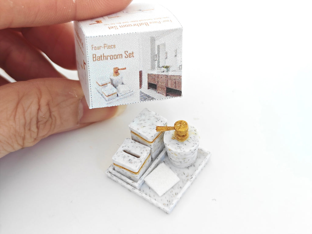 1:12 openable soap bottle and cotton boxes for washroom, 3D printing STL