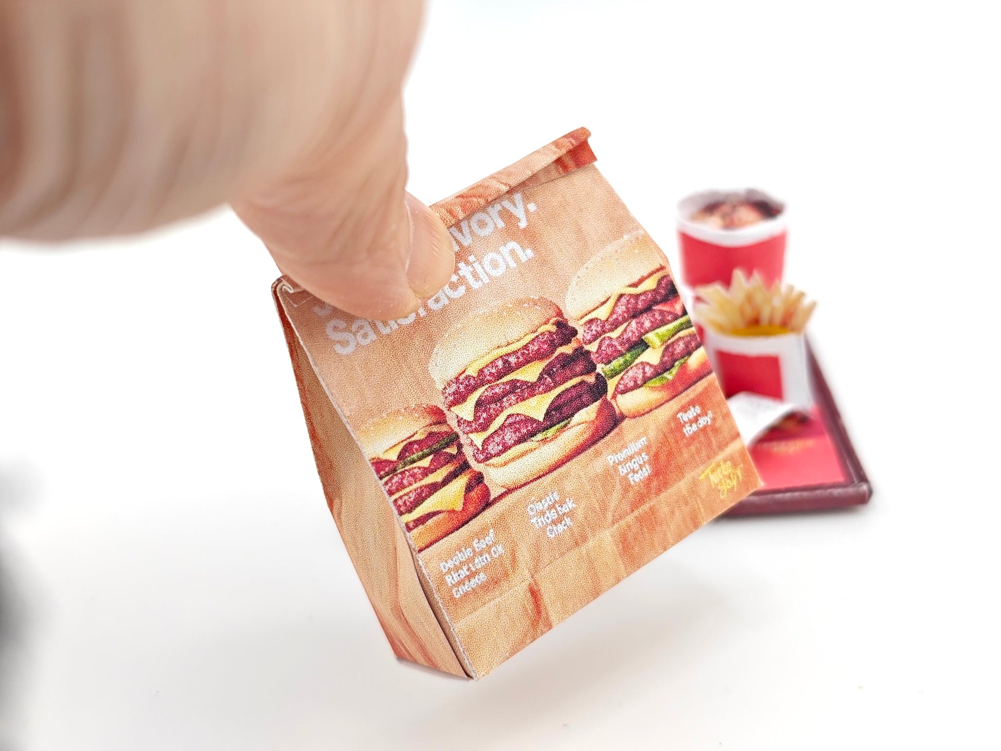 10 pieces Hamburger Meal and fast food Set - Printable Dollhouse Fast Food for doll - Burger, Fries, DIY,  yearly ornament