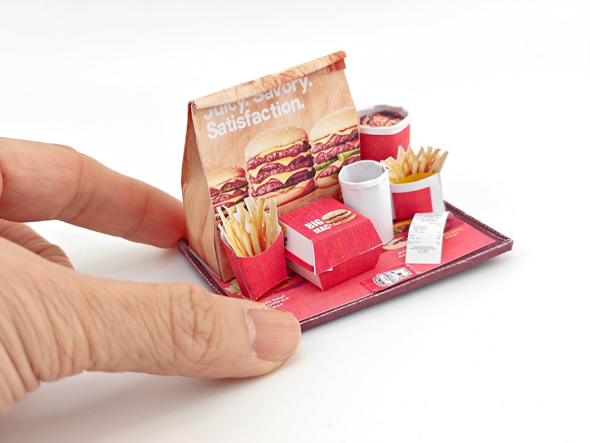 10 pieces Hamburger Meal and fast food Set - Printable Dollhouse Fast Food for doll - Burger, Fries, DIY,  yearly ornament