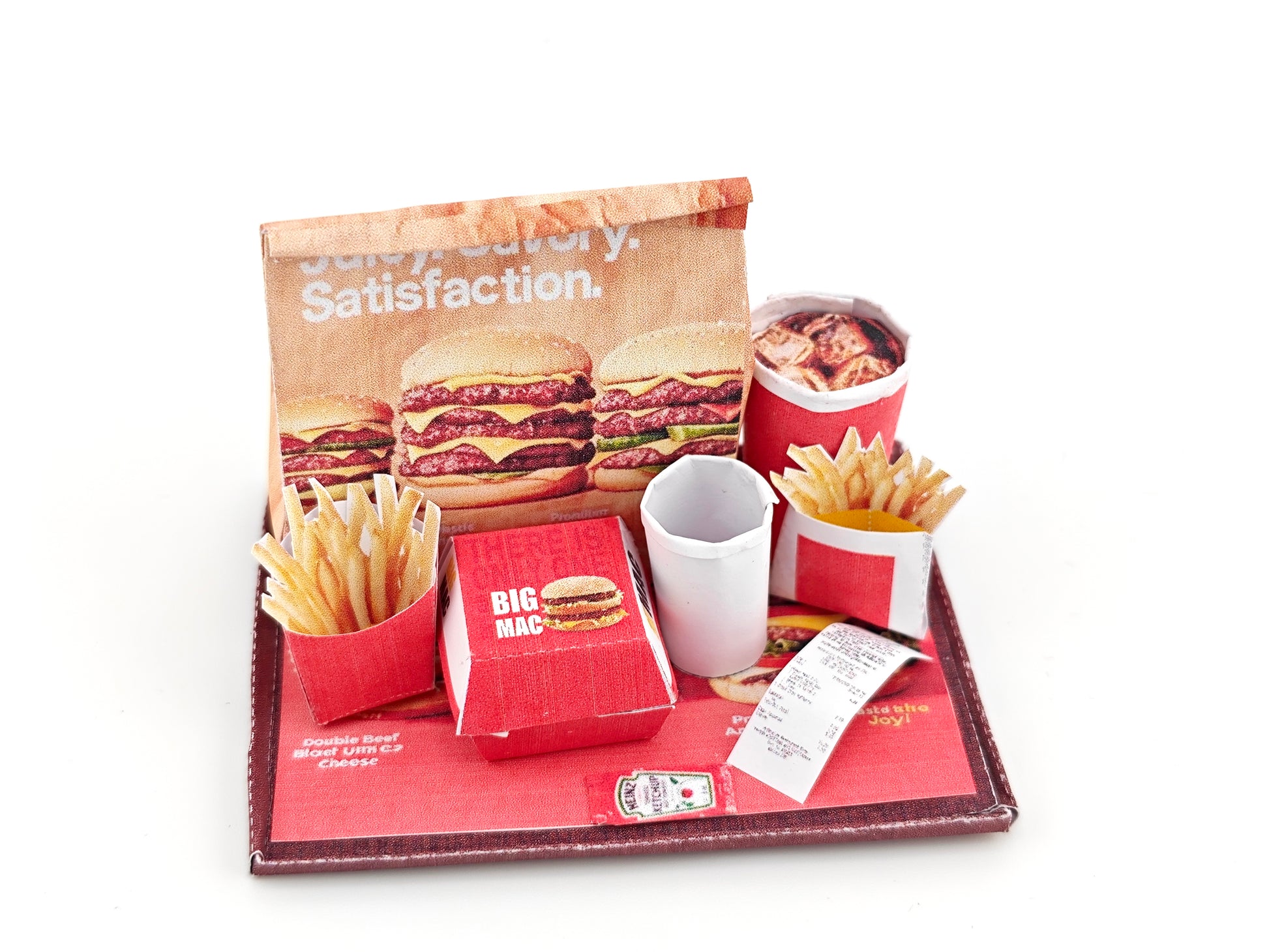 10 pieces Hamburger Meal and fast food Set - Printable Dollhouse Fast Food for doll - Burger, Fries, DIY,  yearly ornament