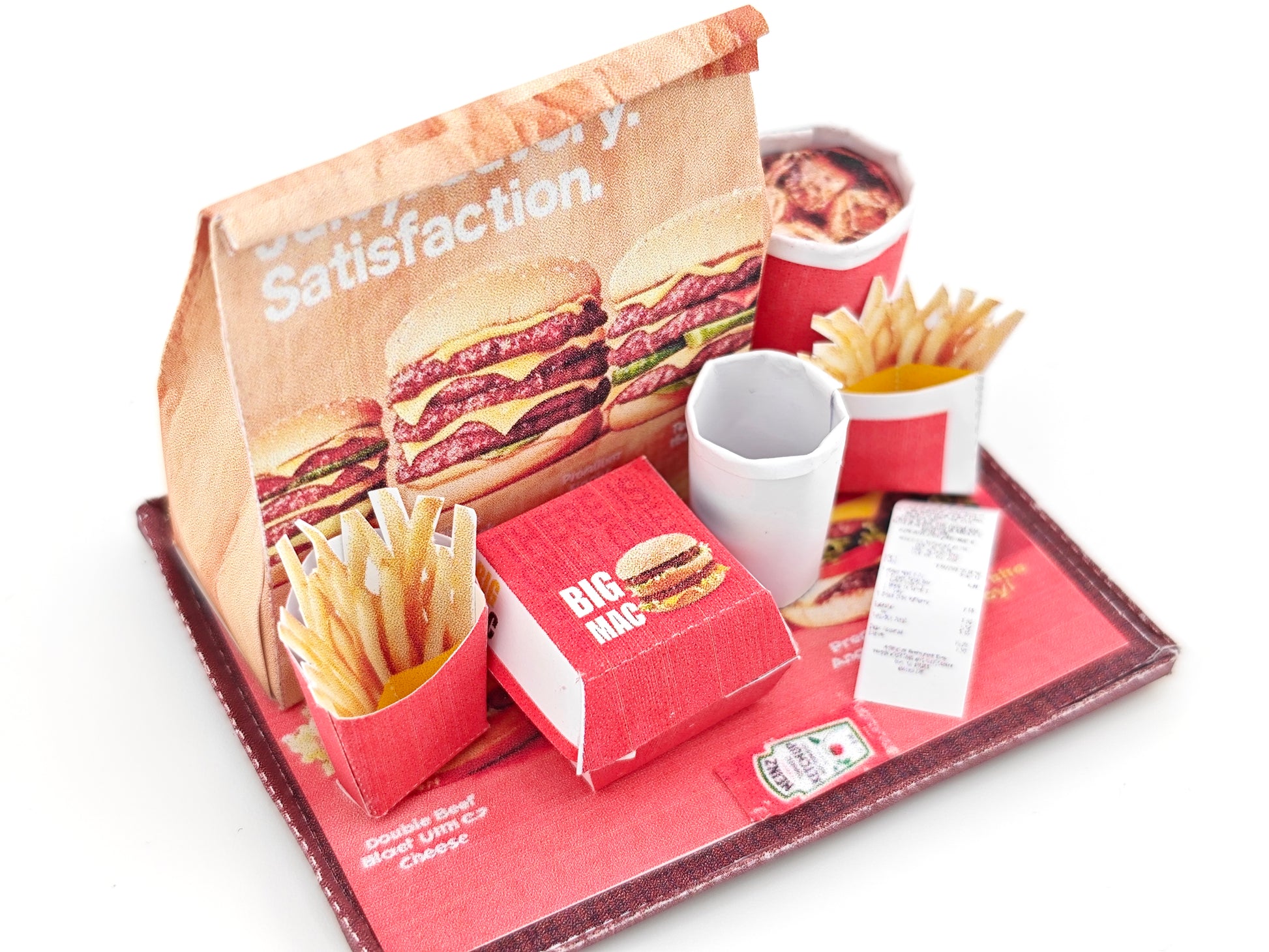 10 pieces Hamburger Meal and fast food Set - Printable Dollhouse Fast Food for doll - Burger, Fries, DIY,  yearly ornament