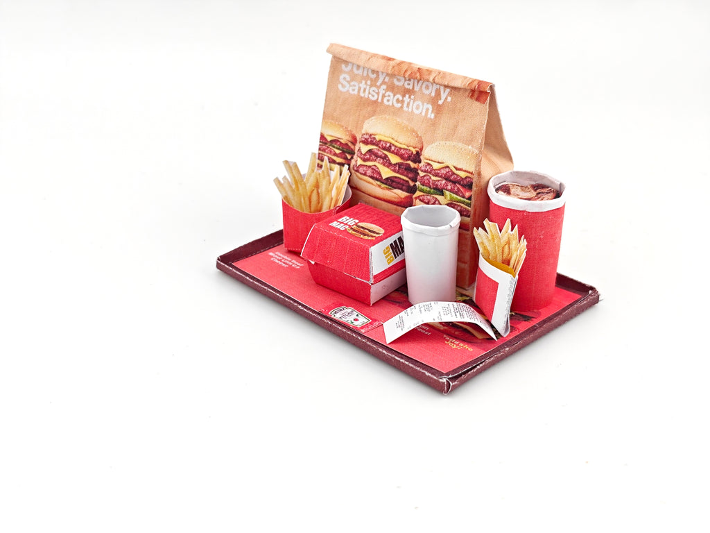 10 pieces Hamburger Meal and fast food Set - Printable Dollhouse Fast Food for doll - Burger, Fries, DIY,  yearly ornament