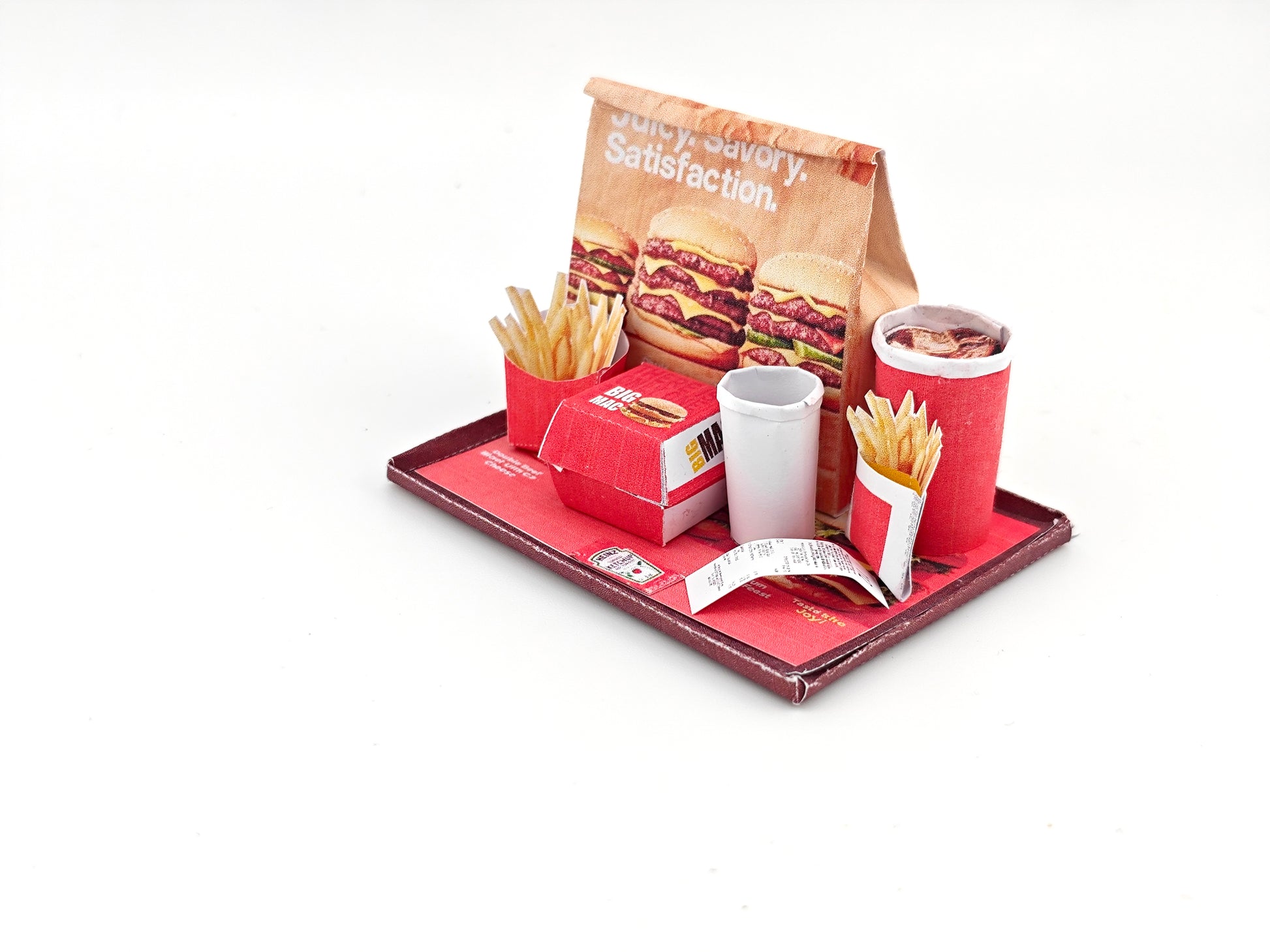 10 pieces Hamburger Meal and fast food Set - Printable Dollhouse Fast Food for doll - Burger, Fries, DIY,  yearly ornament