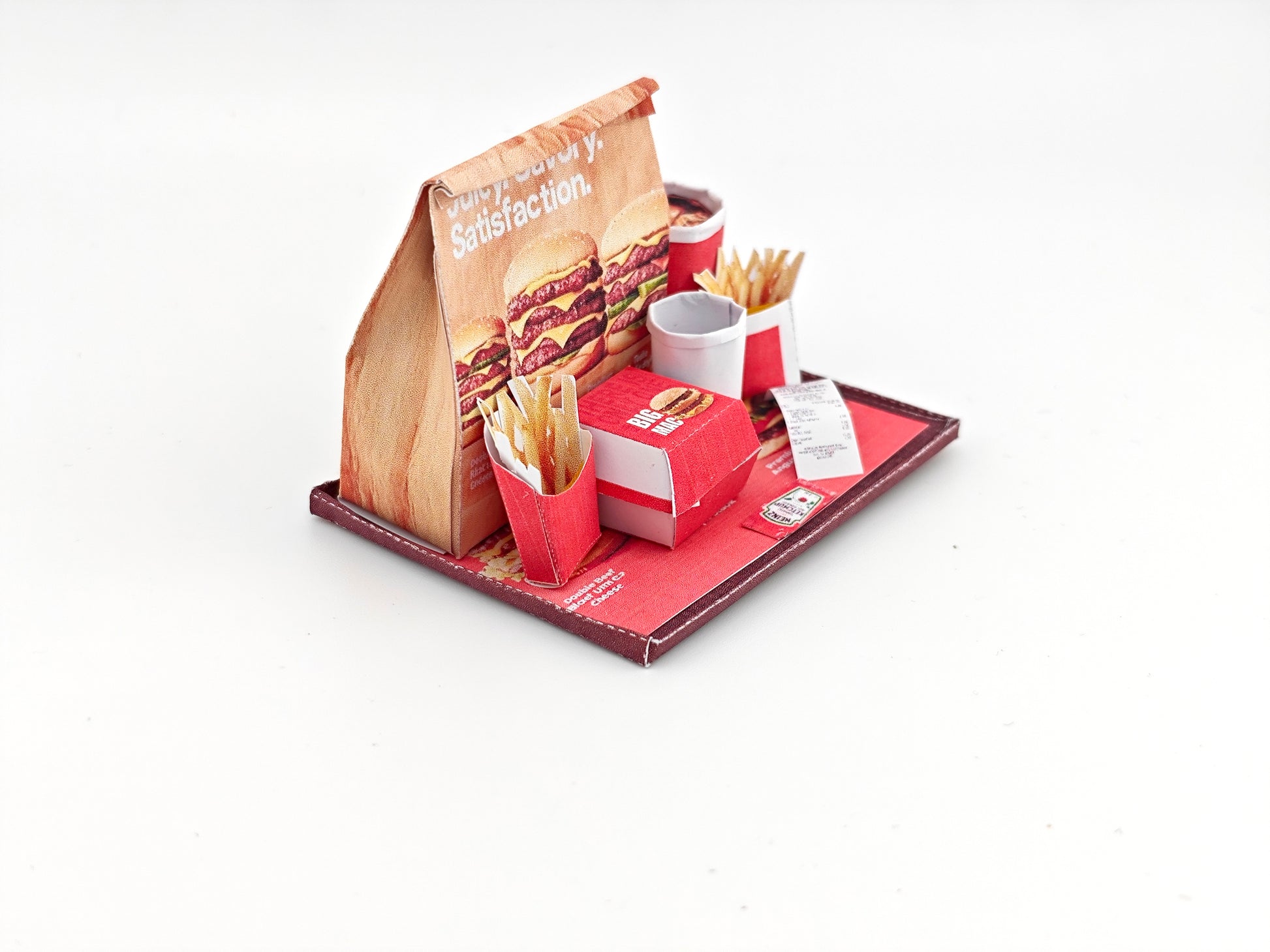 10 pieces Hamburger Meal and fast food Set - Printable Dollhouse Fast Food for doll - Burger, Fries, DIY,  yearly ornament