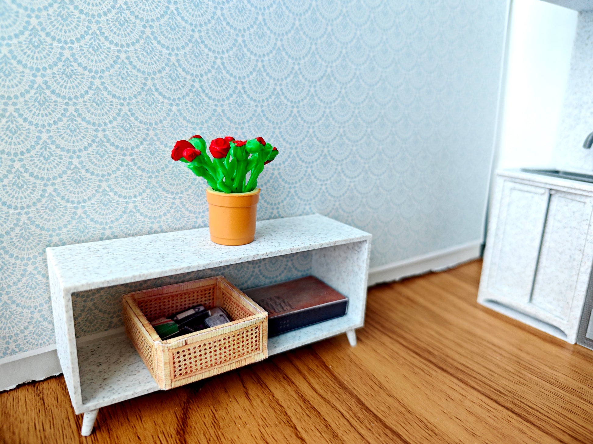 1:12 Simple and modern design TV Stand, dollhouse decoration, applicants, 3D printing STL
