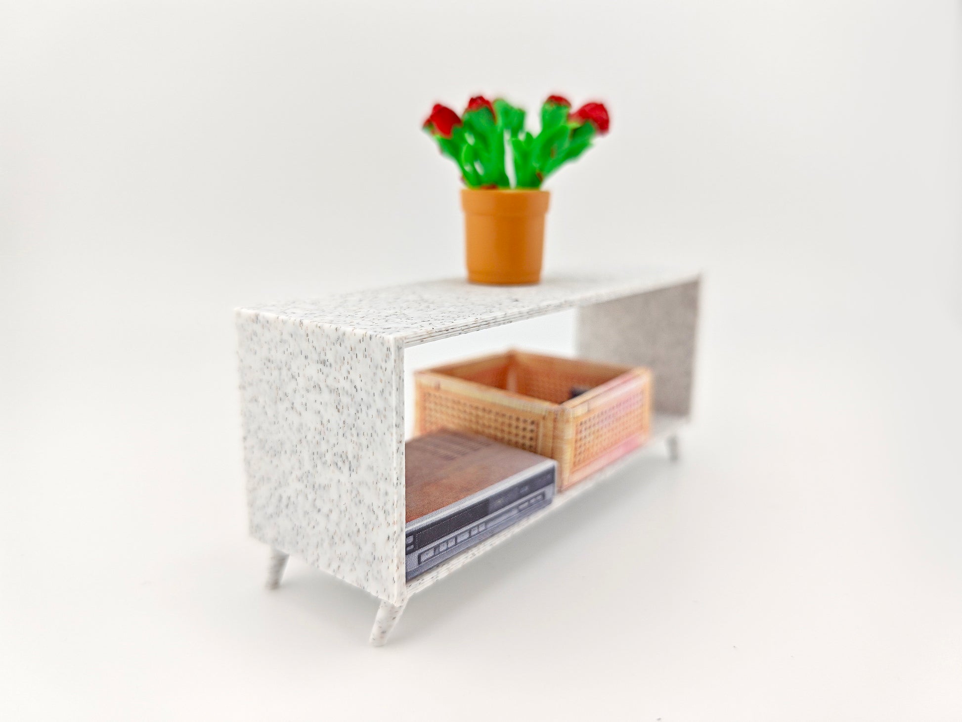 1:12 Simple and modern design TV Stand, dollhouse decoration, applicants, 3D printing STL