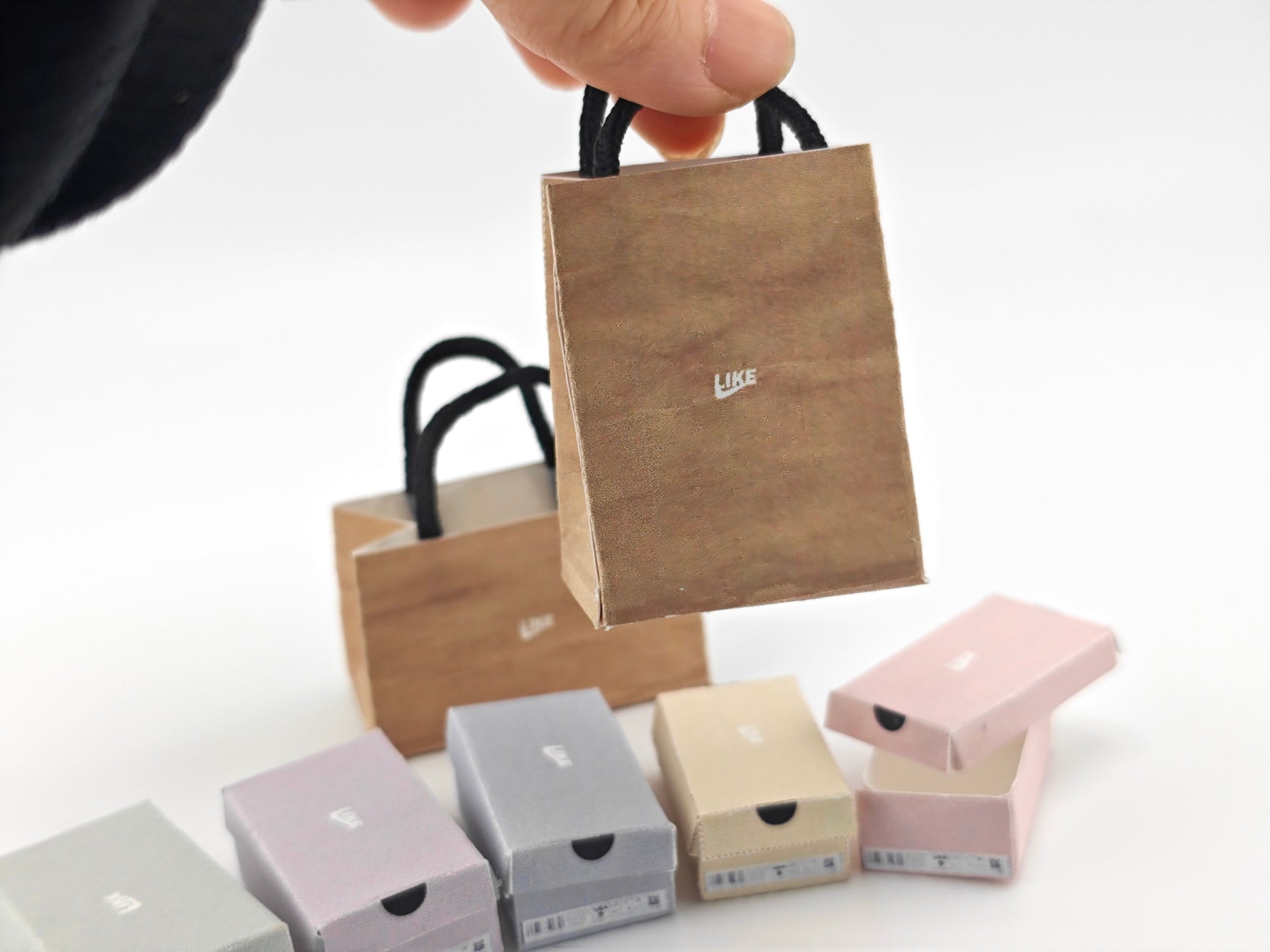 1:12 7 styles Open shoes boxes, Containers for Doll sneakers,  shoes, girl room, bedroom, closet, diorama